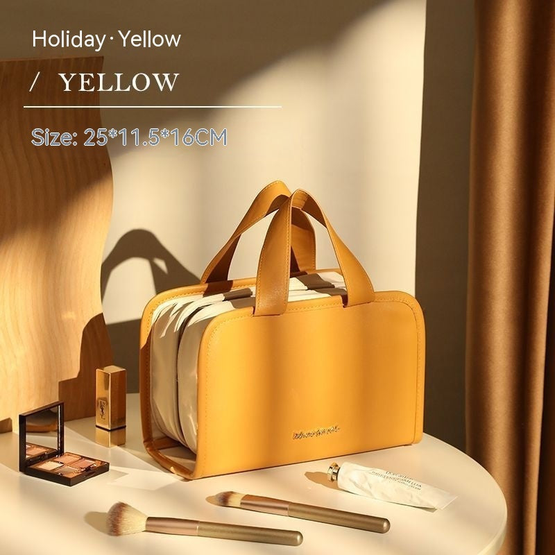 Lehuo Travel Classy Leather Cosmetic Bag