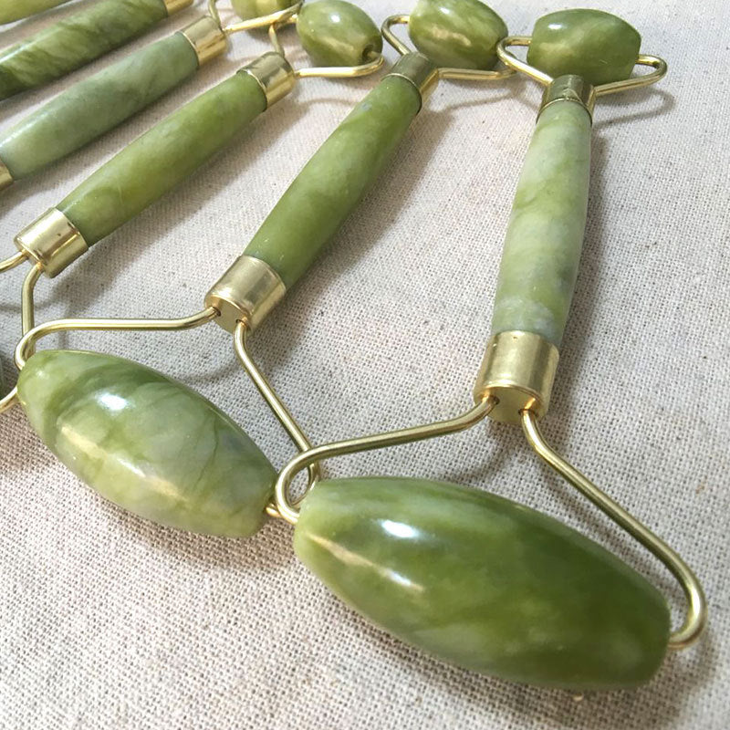 Double-end Natural Xiuyu Polished Jade Roller
