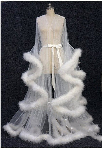 Women's Lingerie Gown Fur Robe