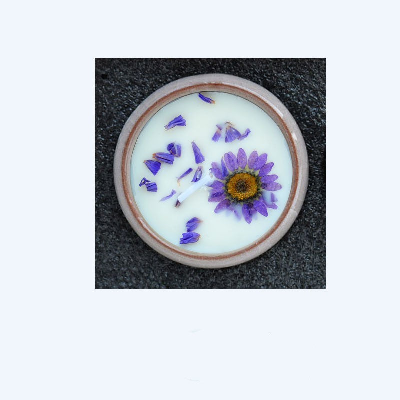 Handmade Ceramic Cup With Dried Flowers Scented Candles