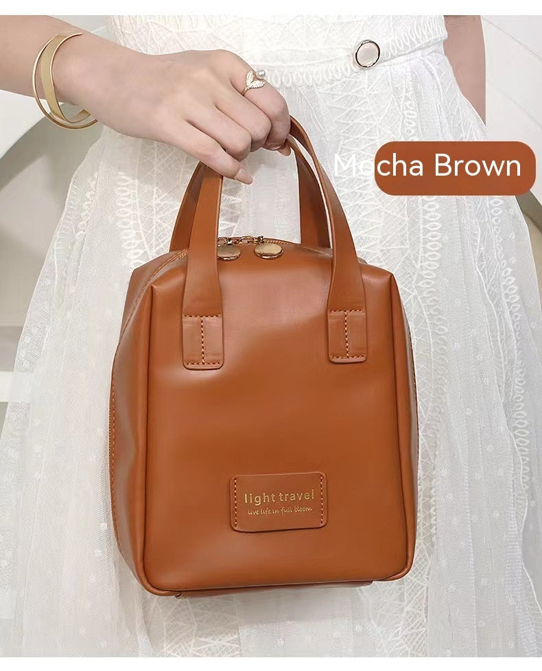 Leather Waterproof Pouch Cosmetic Bag Bag