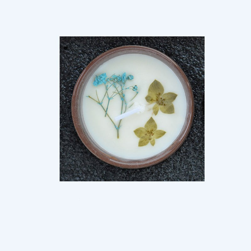 Handmade Ceramic Cup With Dried Flowers Scented Candles