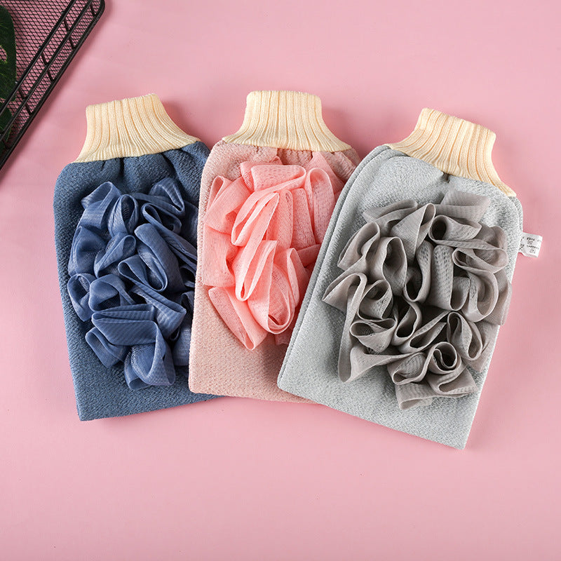 Double-sided Loofah Bath Towel And Gloves