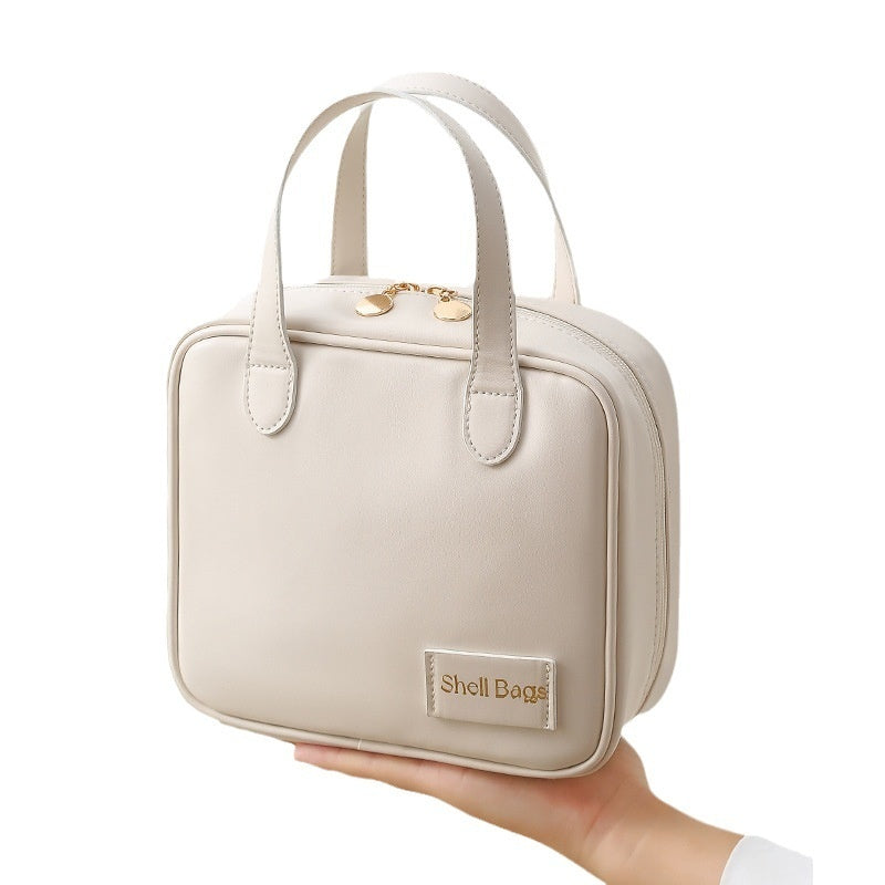 Shell Bag Large Leather Pouch Cosmetic Bag