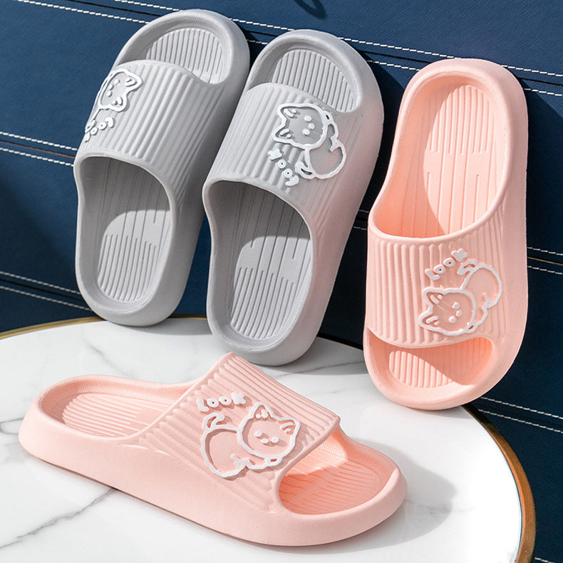 Cute Cat Bath Outdoor Indoor Slippers
