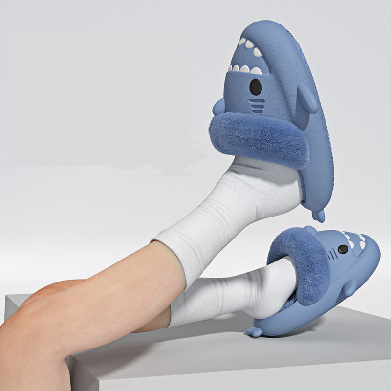 Fuzzy Shark Indoor Slippers