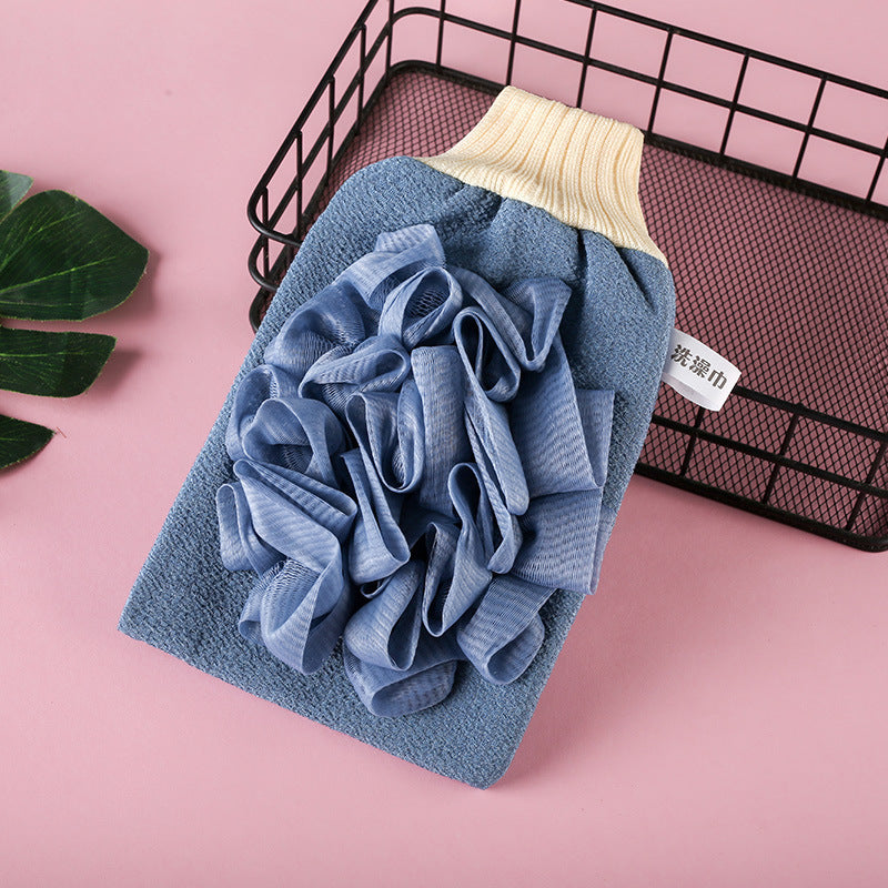 Double-sided Loofah Bath Towel And Gloves