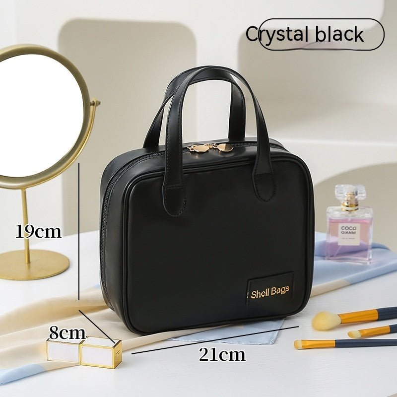Shell Bag Large Leather Pouch Cosmetic Bag