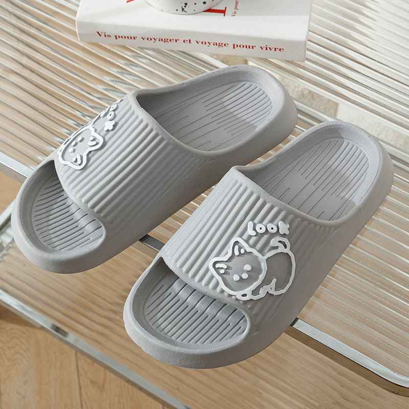 Cute Cat Bath Outdoor Indoor Slippers