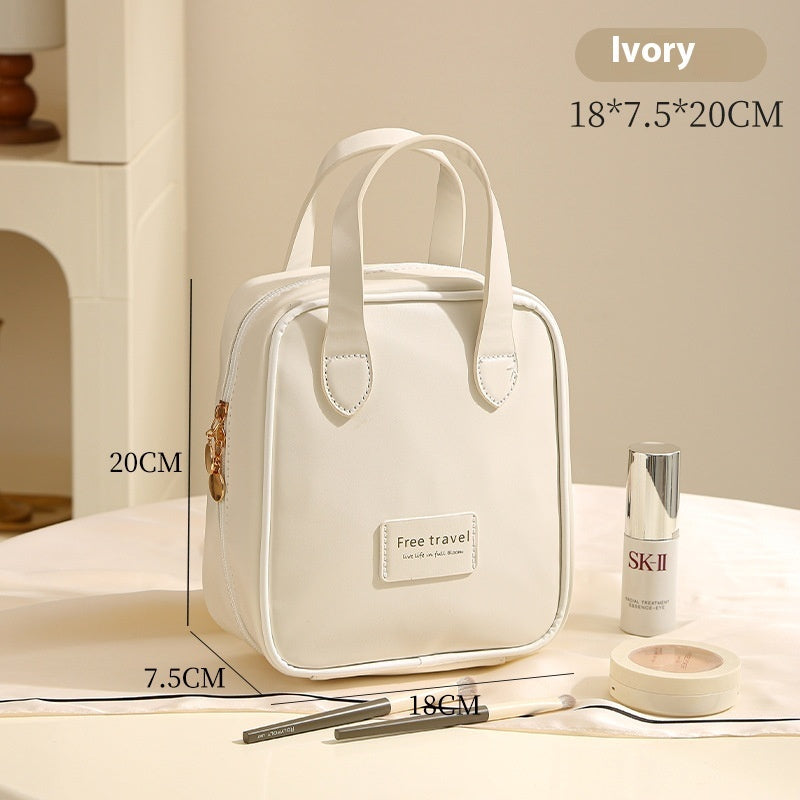Luxury Leather Portable Cosmetic Bag