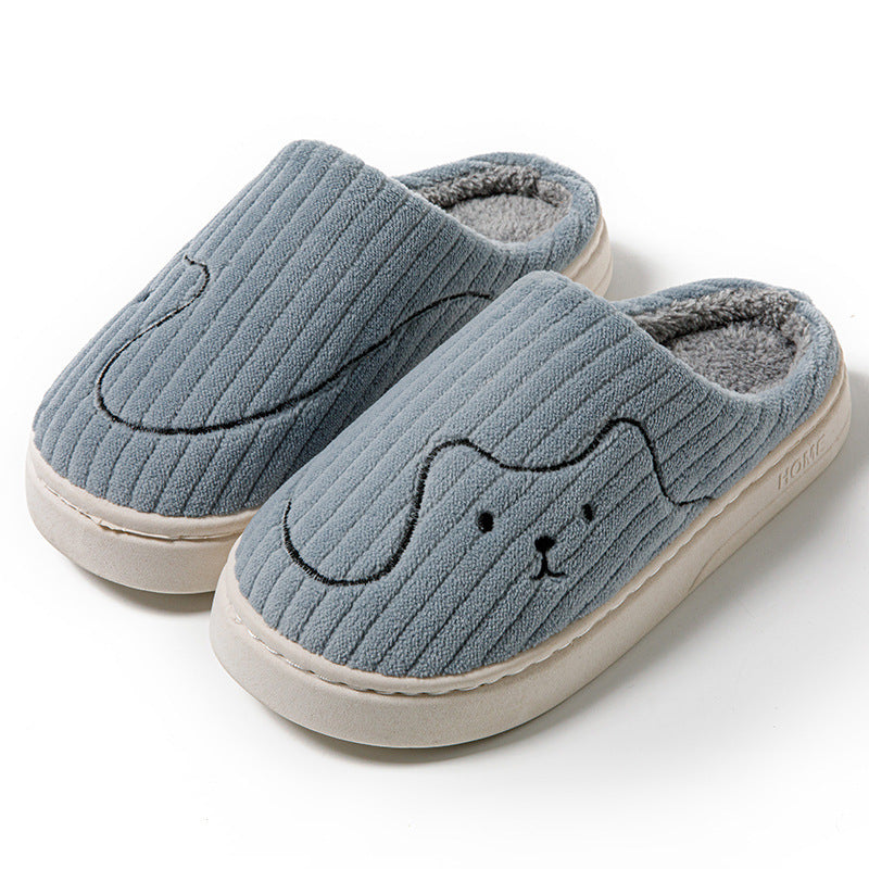 Striped Plush Cat Indoor Slippers