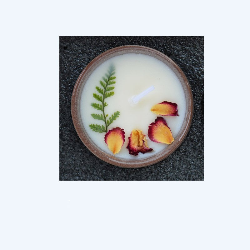 Handmade Ceramic Cup With Dried Flowers Scented Candles