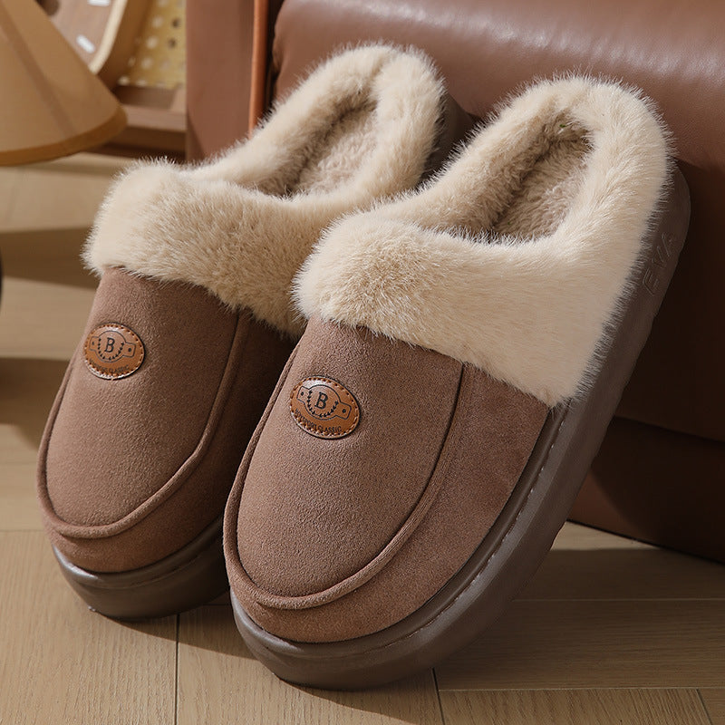 Warm Plush Suede Indoor Slippers
