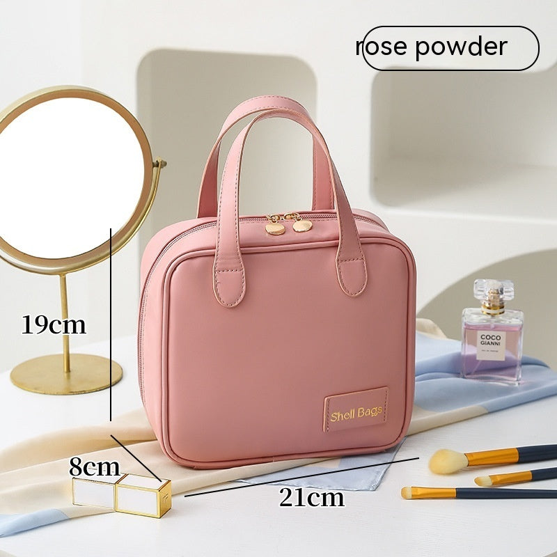 Shell Bag Large Leather Pouch Cosmetic Bag
