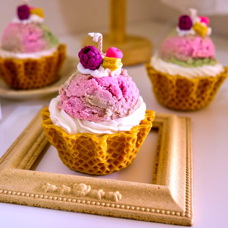 Handmade Quality Cupcake Cream Dessert Scented Candles