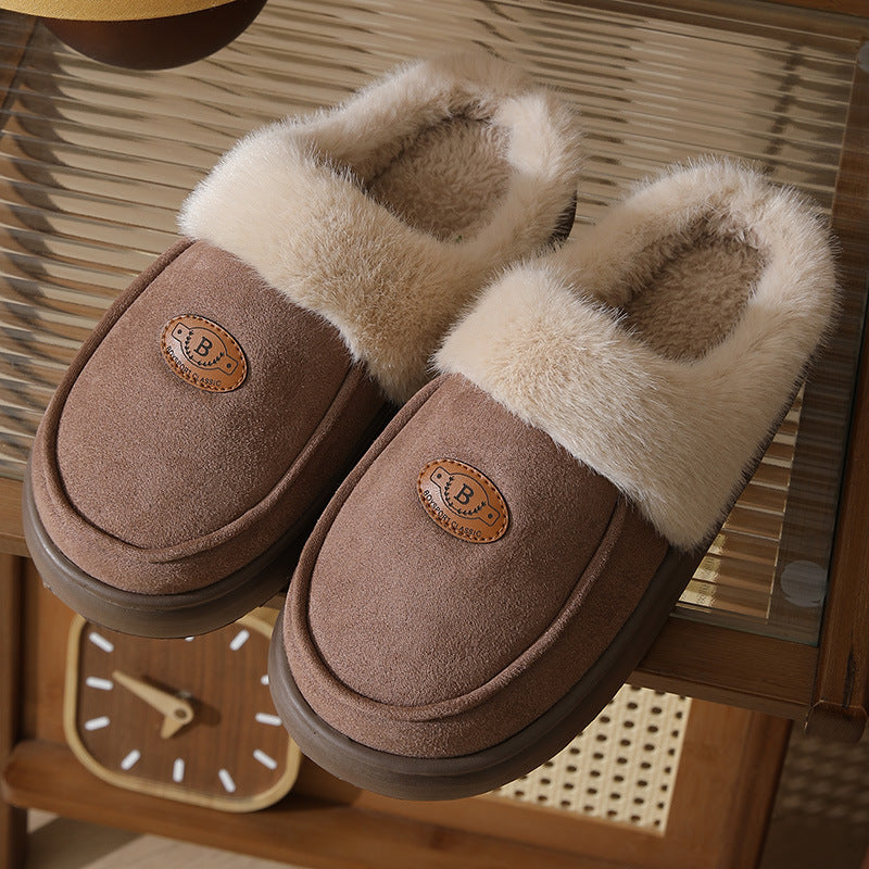 Warm Plush Suede Indoor Slippers