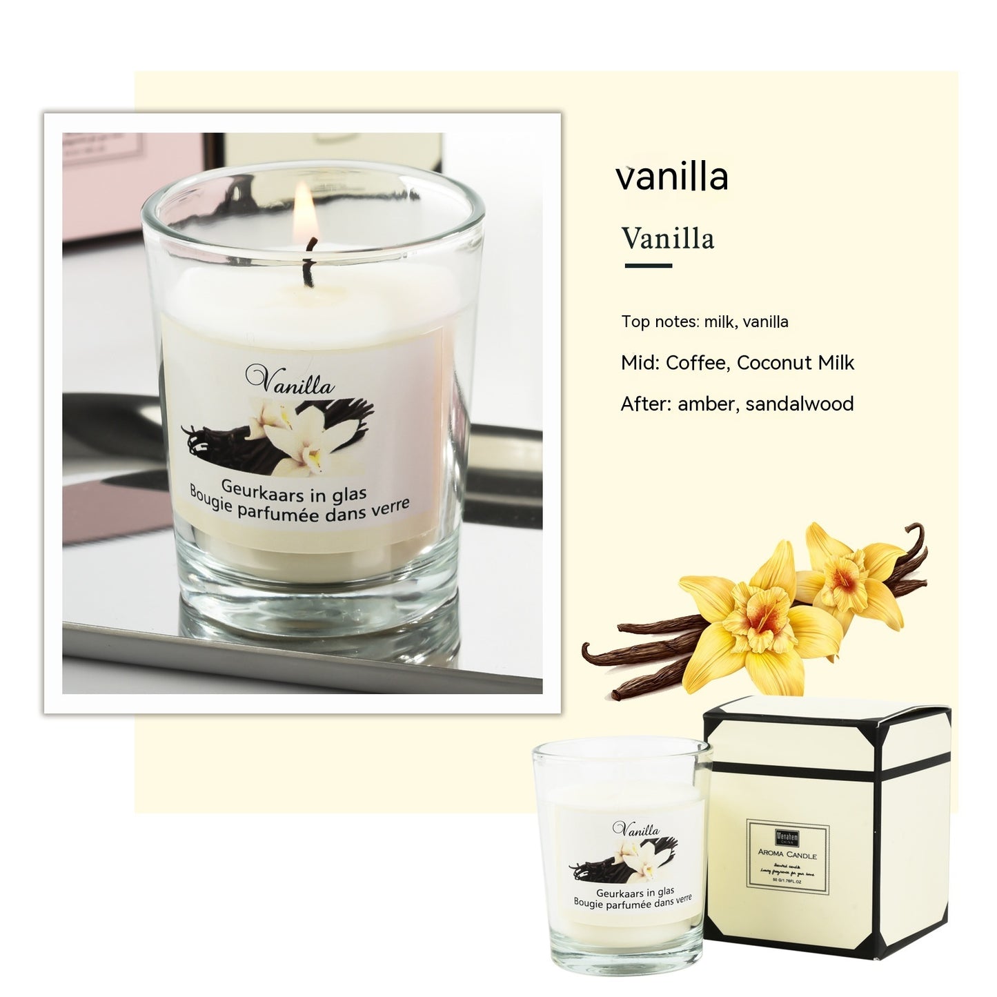 Natural Handmade Glass Romantic Fragrance Candles