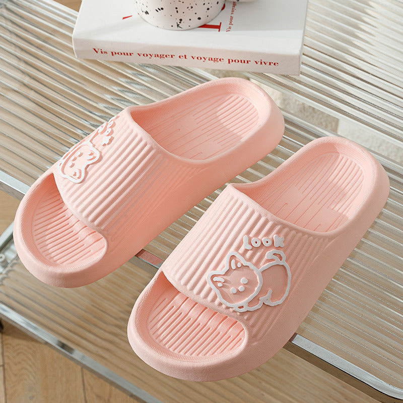 Cute Cat Bath Outdoor Indoor Slippers