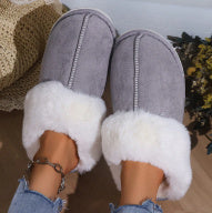 Classy Suede Cotton Ankle Slippers