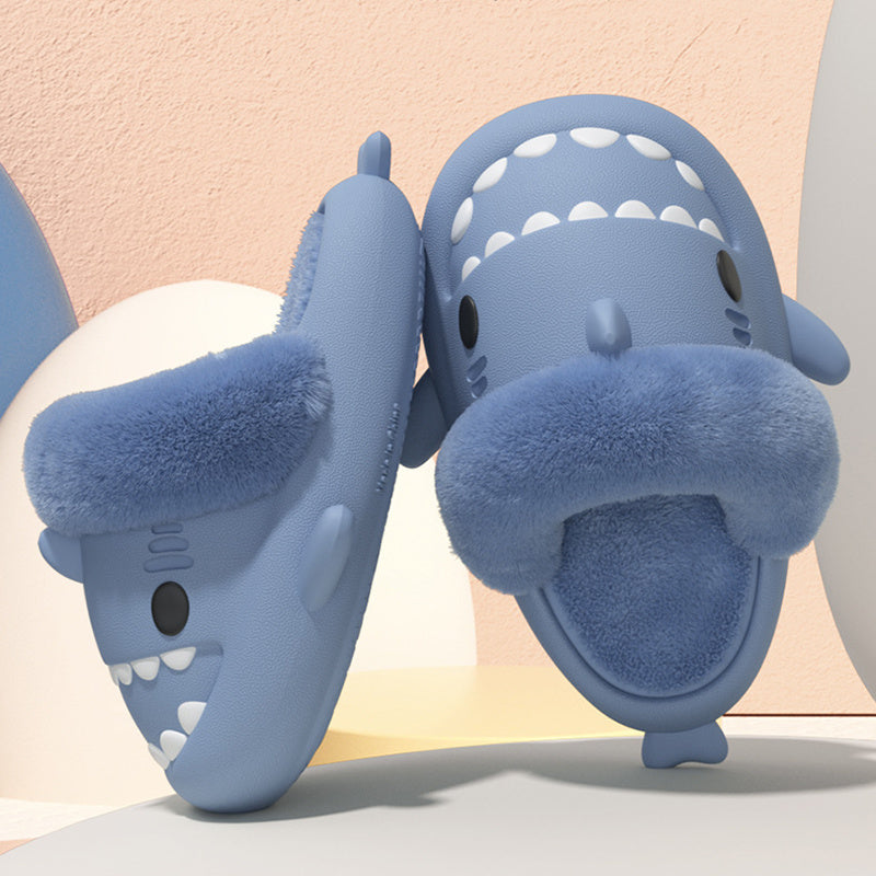 Fuzzy Shark Indoor Slippers
