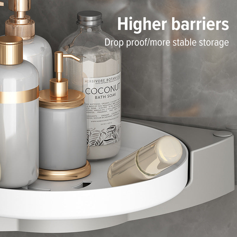 Rotating Bathroom Wall-mounted Corner Punch-free Storage Rack