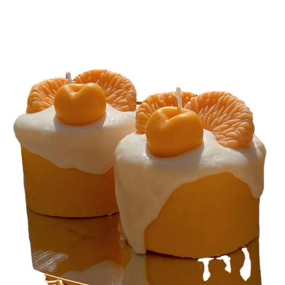 Handmade Cute Orange Fruit Cream Cupcake Scented Candles