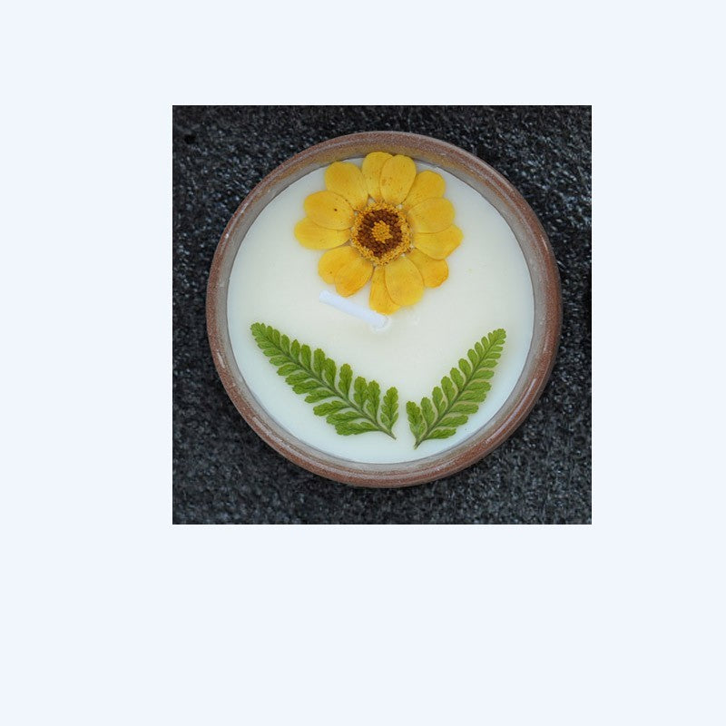 Handmade Ceramic Cup With Dried Flowers Scented Candles