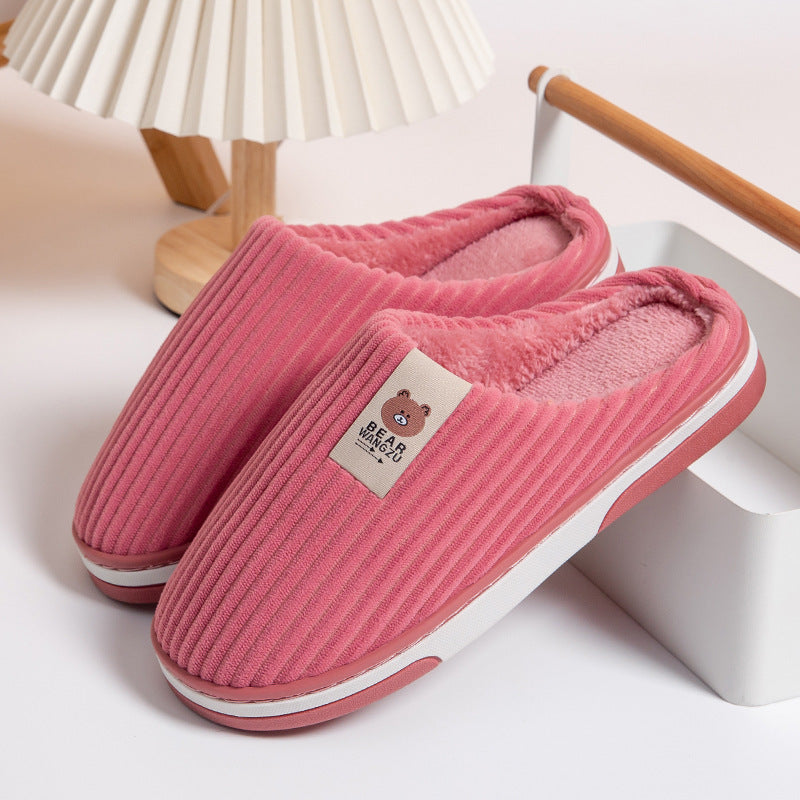Bear Wangzu Striped Indoor Slippers