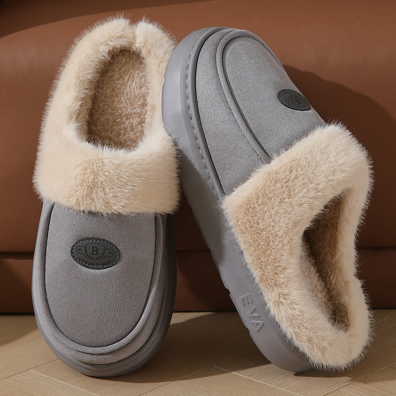 Warm Plush Suede Indoor Slippers