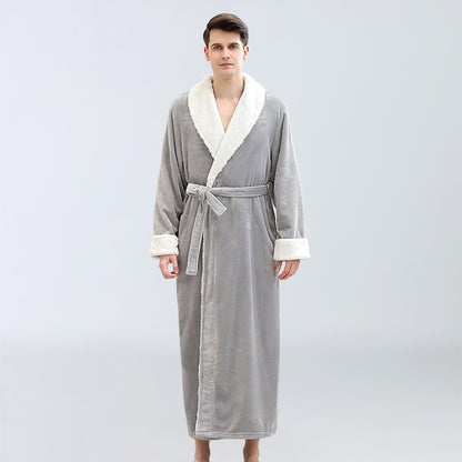 Men and Women Coral Fleece Full Length Robe