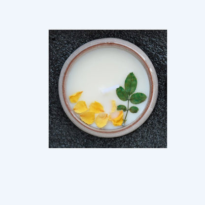 Handmade Ceramic Cup With Dried Flowers Scented Candles