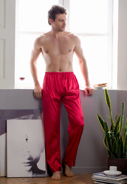 Men's Home Wear Mid-length Silk Nightgown Robe