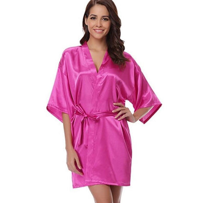 Ladies Silk Satin Dressing Gown Robe
