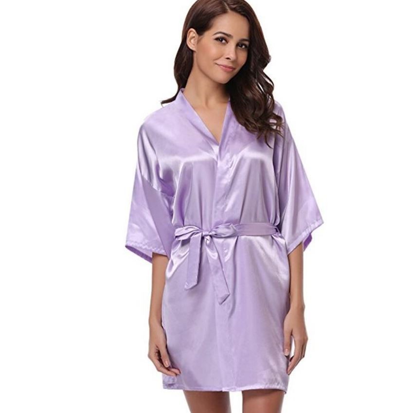 Ladies Silk Satin Dressing Gown Robe