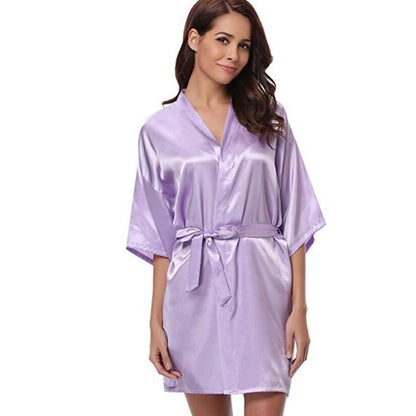 Ladies Silk Satin Dressing Gown Robe