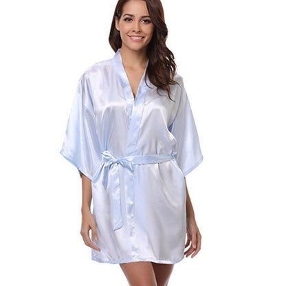 Ladies Silk Satin Dressing Gown Robe