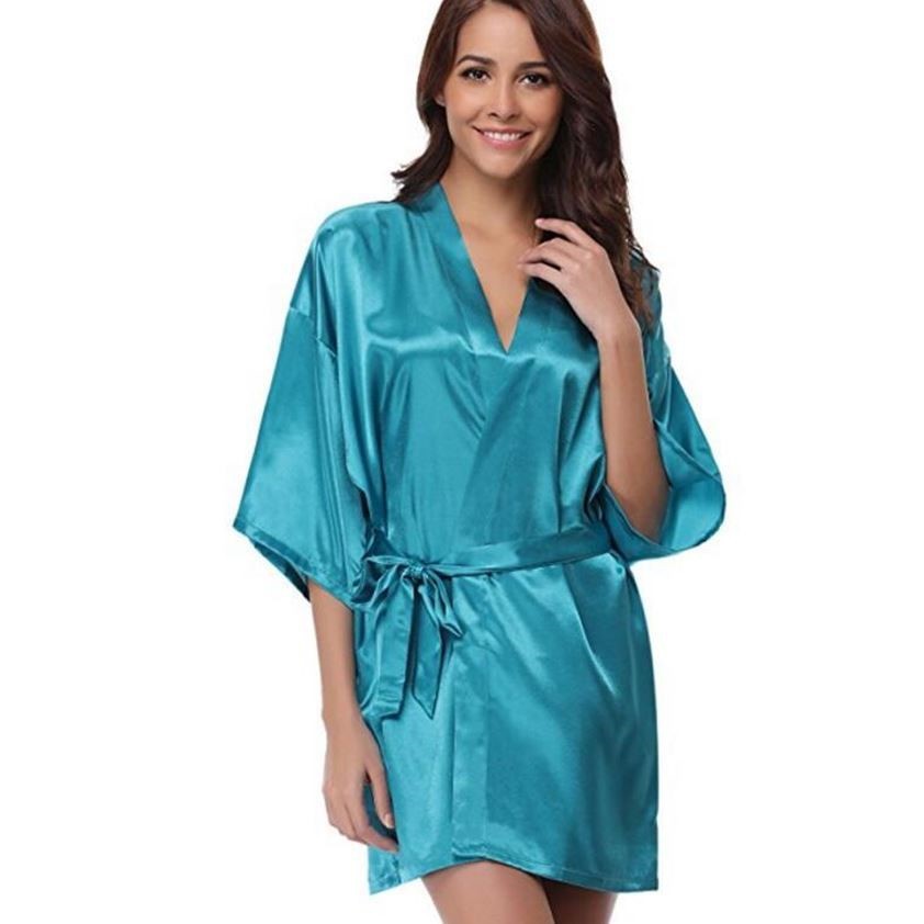 Ladies Silk Satin Dressing Gown Robe