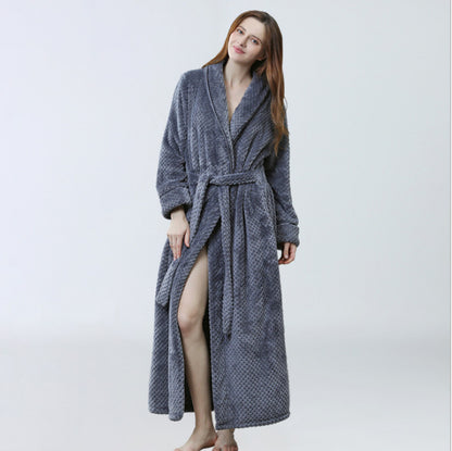 Men and Women Coral Fleece Full Length Robe