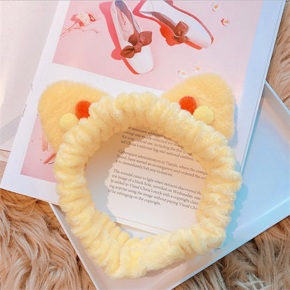 Plush Cat Ears Face Wash Headband