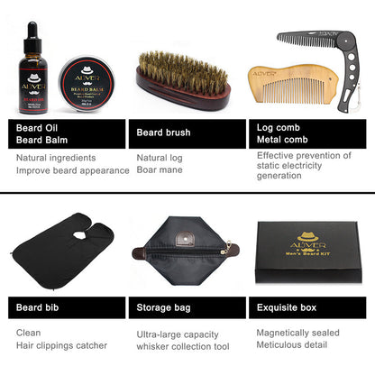 Aliver Men's Beard Shaving 7 pcs Set