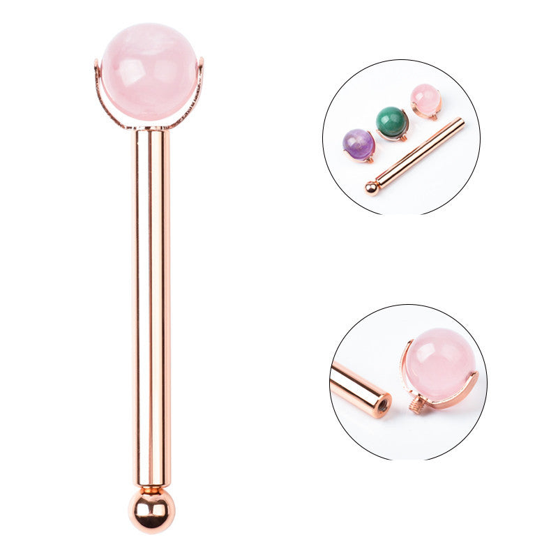 Three Head Natural Jade Ball Roller