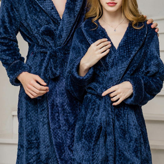 Warm Fleece Women Men Bath Robes
