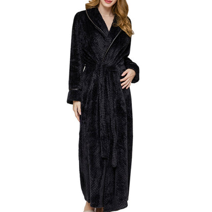 Warm Fleece Women Men Bath Robes