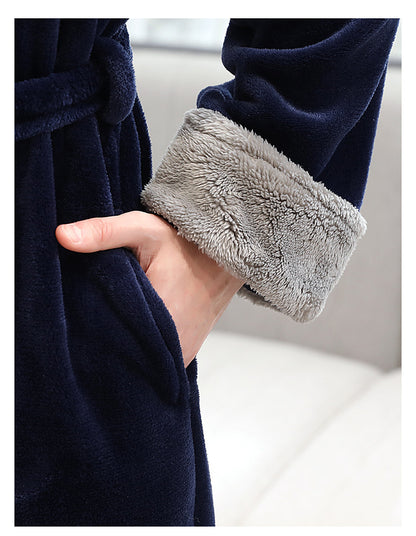 Men and Women Coral Fleece Full Length Robe