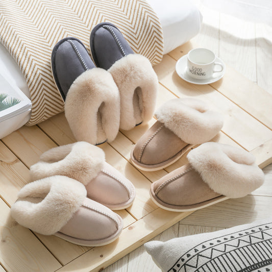Classy Suede Cotton Ankle Slippers