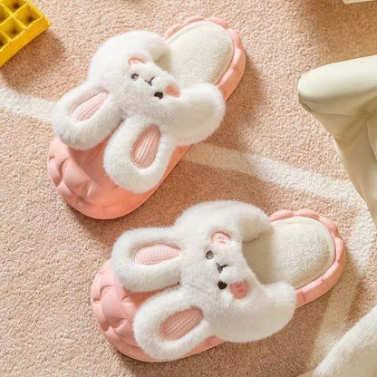 Cute Fuzzy Rabbit Indoor Slippers