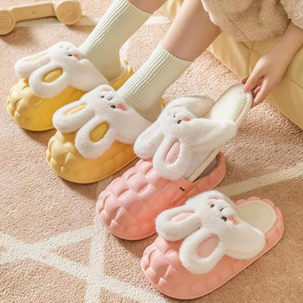 Cute Fuzzy Rabbit Indoor Slippers