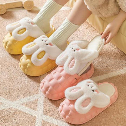 Cute Fuzzy Rabbit Indoor Slippers