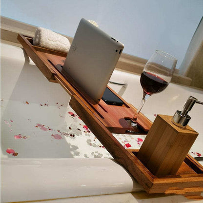 Quality Bamboo Wood Bathtub Rack Bath Tray