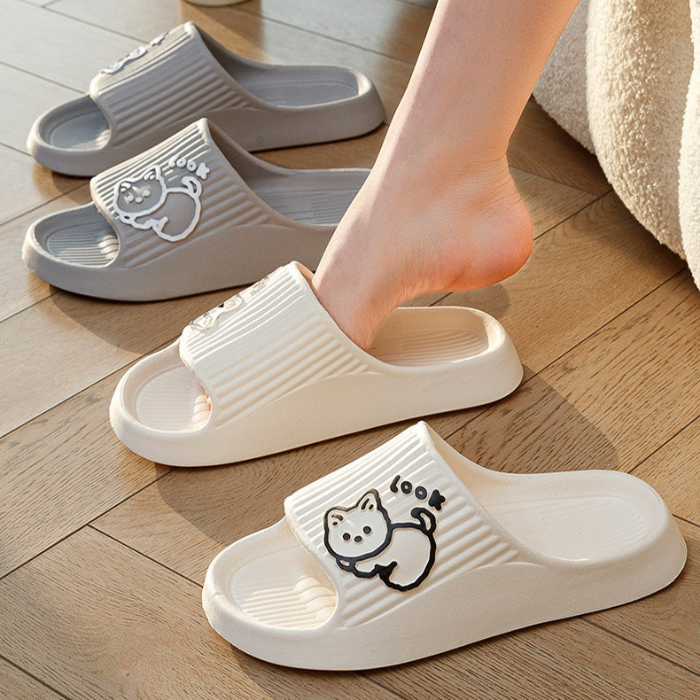 Cute Cat Bath Outdoor Indoor Slippers